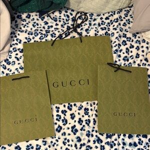 Gucci Green Shopping Bags Set